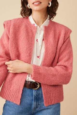 Gilet en mohair et laine - Rose