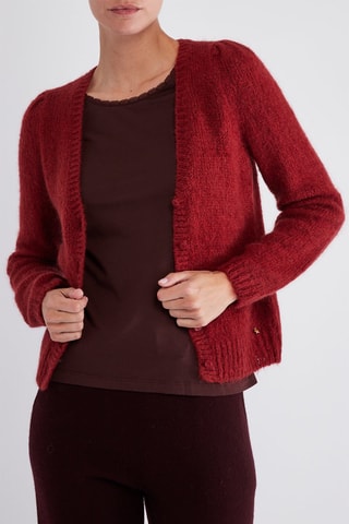 Gilet en super kid mohair et laine - Rouge