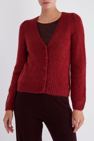 Gilet en super kid mohair et laine - Rouge