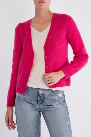 Gilet en kid mohair et laine - Rose