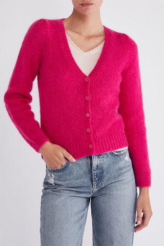 Gilet en kid mohair et laine - Rose