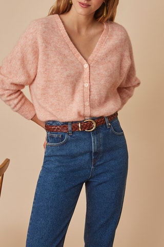 Gilet en mérinos et alpaga - Rose