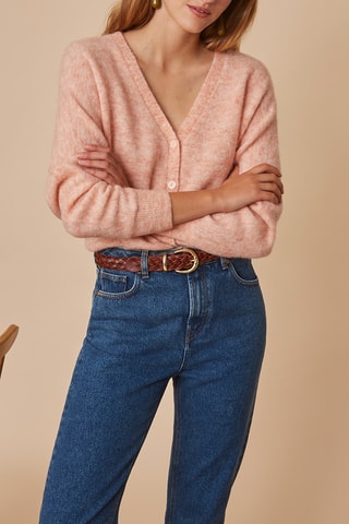 Gilet en mérinos et alpaga - Rose