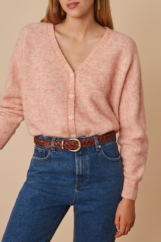 Gilet en mérinos et alpaga - Rose