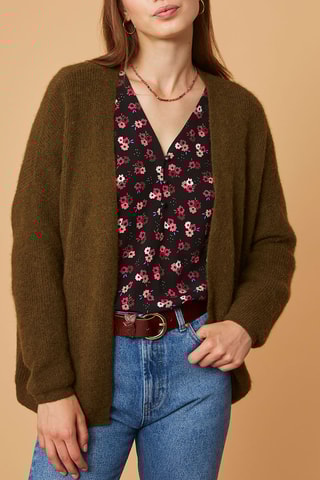 Gilet en mohair et alpaga - Vert