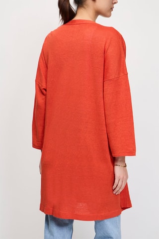 Gilet long en lin Banette - Orange