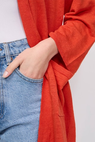 Gilet long en lin Banette - Orange