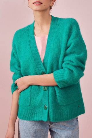Gilet en mohair et laine Mentalo - Turquoise