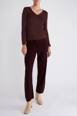 Pantalon wide legs - Marron
