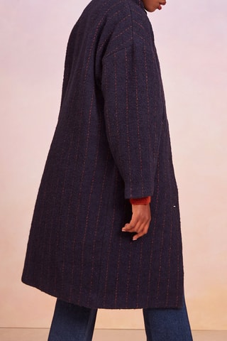 Manteau en laine et alpaga Ninou - Bleu