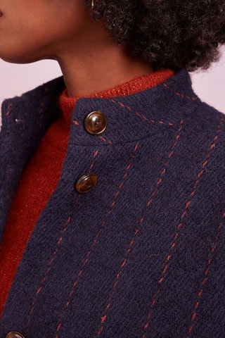 Manteau en laine et alpaga Ninou - Bleu