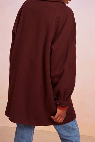 Manteau en laine vierge Neo - Prune