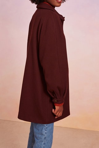 Manteau en laine vierge Neo - Prune