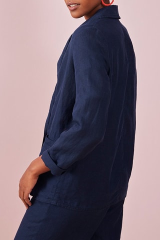 Veste en lin - Bleu marine