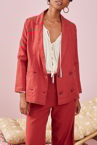 Veste en lin Oud - Rouge brique