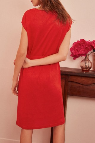 Robe longue en lin Agrippine - Rouge