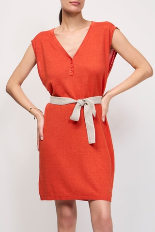 Robe droite en lin Banco - Orange