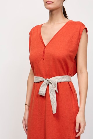 Robe droite en lin Banco - Orange