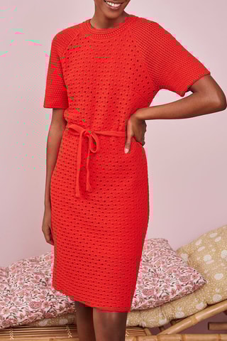 Robe fourreau Hibiscus - Rouge