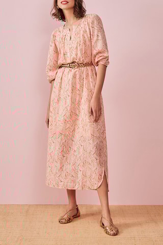 Robe droite Patio - Nude et blanc