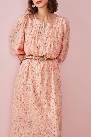 Robe droite Patio - Nude et blanc