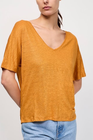 T-shirt en lin Helena 2 - Orange chiné