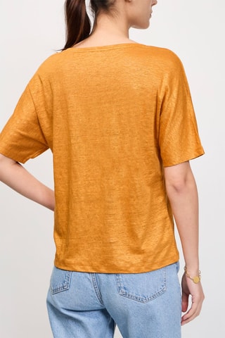 T-shirt en lin Helena 2 - Orange chiné