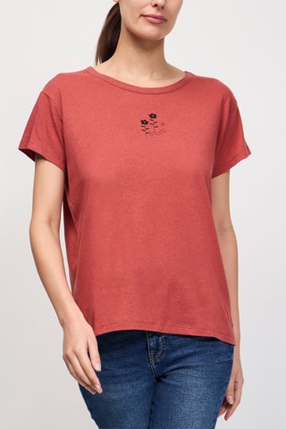 T-shirt en lin Zazilon - Rouge brique