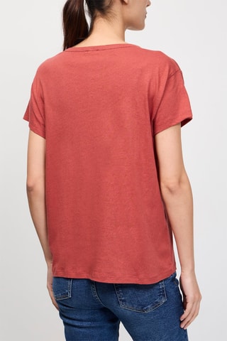 T-shirt en lin Zazilon - Rouge brique