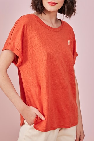 T-shirt en lin Helbo - Orange