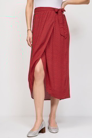 Jupe portefeuille Vikram - Rouge brique