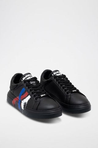 Sneakers de couro - Preto e azul