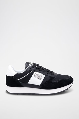 Sapatilhas em nobuck - Preto e branco