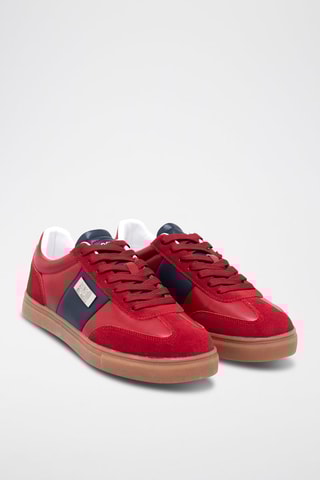 Sapatilhas em nobuck - Vermelho e-marinho