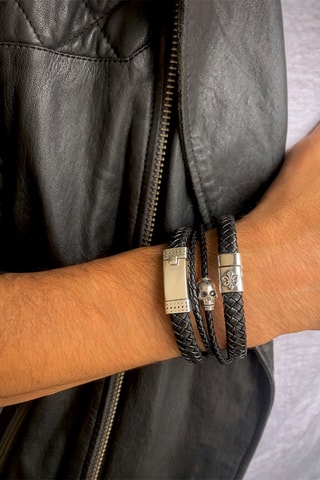 Bracelet - 
Cuir et argent