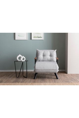Fauteuil convertible - Gris - Revêtement en tissu teddy