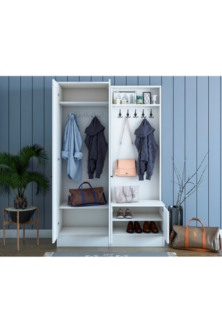 Meuble d'entrée 4 portes - 119,6 x 32,7 x 182,8 cm