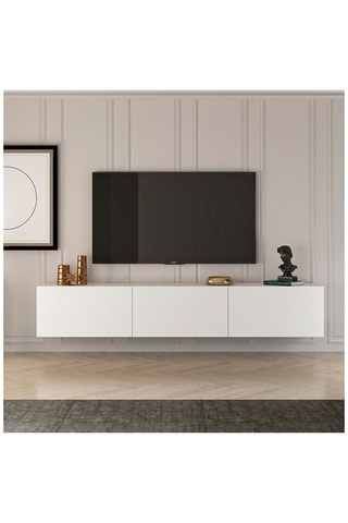 Meuble TV mural 3 abattants - 150 x 30 x 32 cm