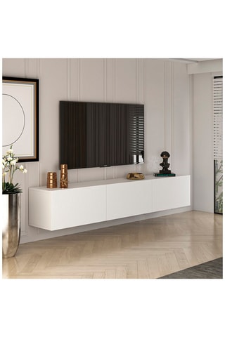 Meuble TV mural 3 abattants - 150 x 30 x 32 cm