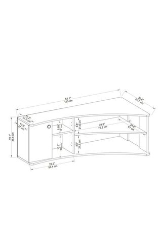 Meuble TV 2 portes Termera - 138 x 48,6 x 67,7 cm