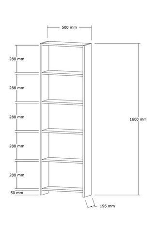 Bibliothèque New - 50 x 160 x 19,6 cm
