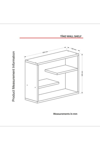 Etagère murale Tino - 60 x 44 x 19,5 cm