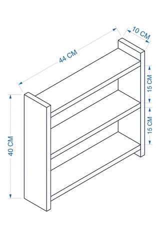 Etagère de cuisine murale 3 niveaux - 44 x 10 x 40 cm