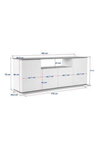 Buffet 4 portes Arista -  180 x 75 x 44,5 cm