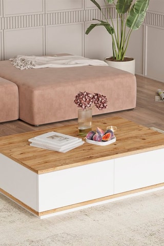 Table basse 2 abattants - 90 x 29 x 60 cm