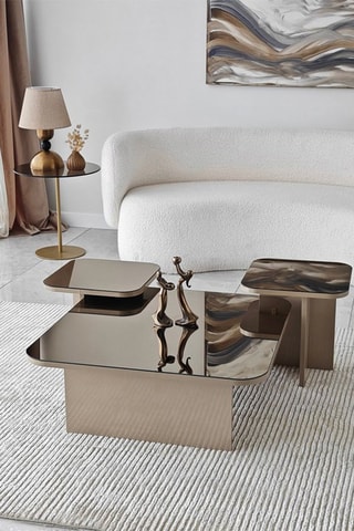 3 tables basses Jazz - 80 x 30 / 40 x 40 / 40 x 35 x cm