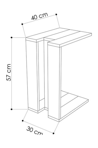 Table d’appoint Muju - 30 x 57 x 40 cm