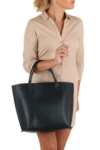 Cabas en cuir Cevedale Bleu marine