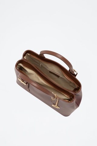 Sac à main en cuir Bordeaux et marron