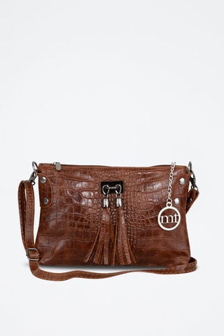 Sac bandoulière en cuir Aban Marron foncé